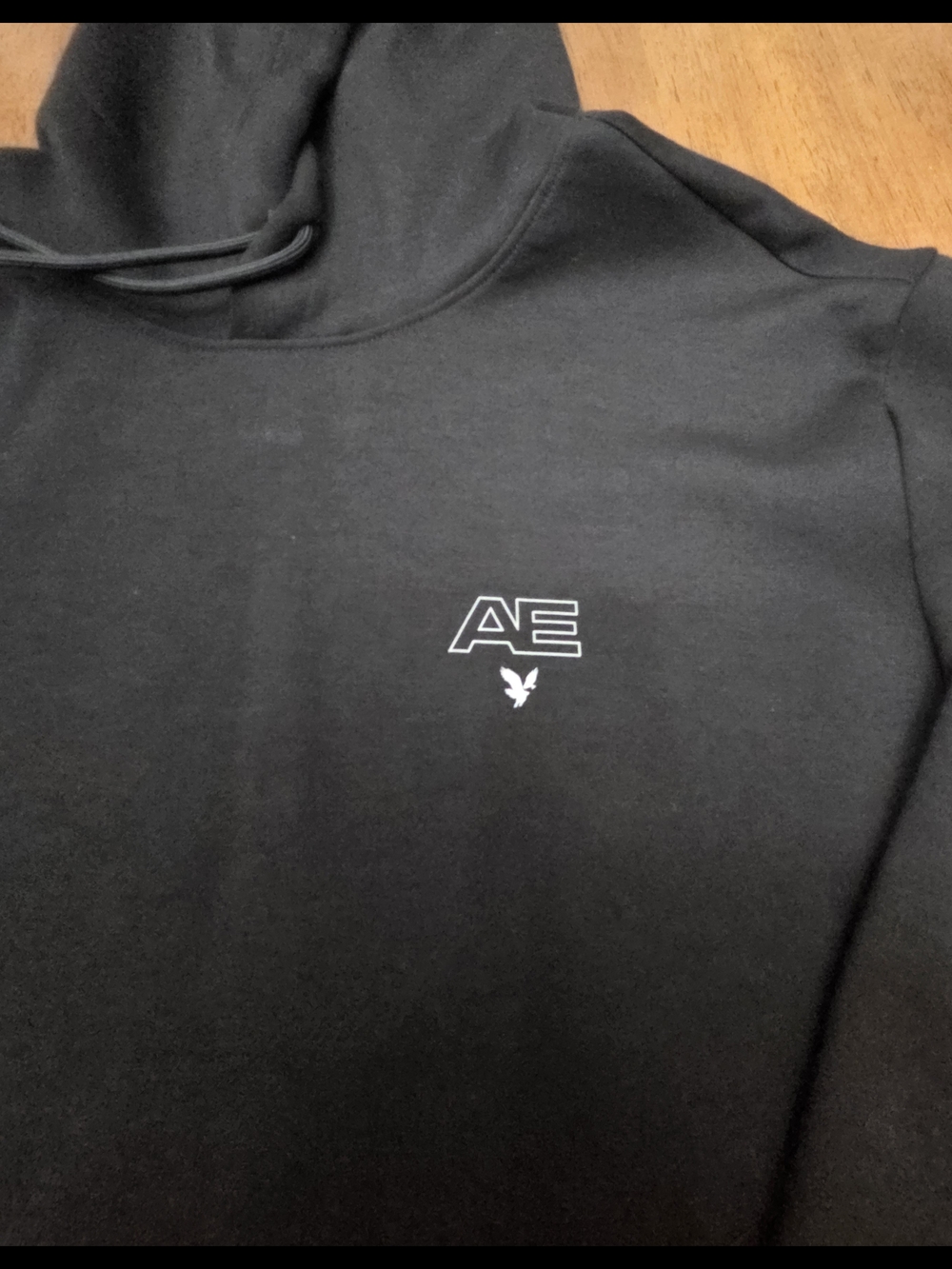 American Eagle Outfitters Men's Black Logo Hoodie - Aeropostale Inspired